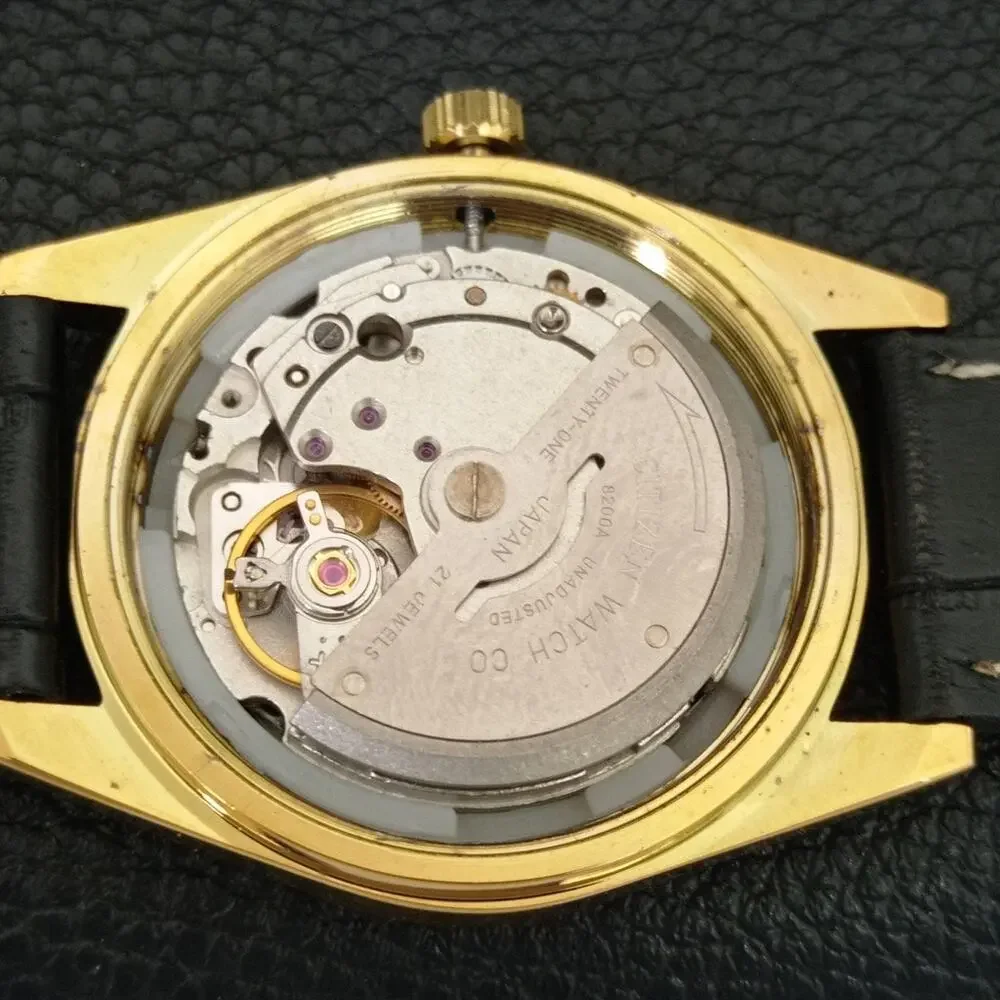 Vintage 1983 Citizen Automatic Mens Gold Watch W/daydate & Yellow accents
